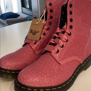 NWT PINK GLITTER DR. MARTENS